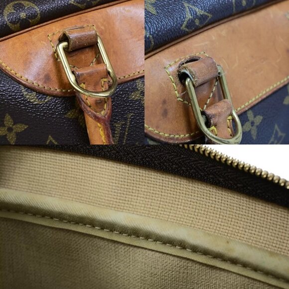 LOUIS VUITTON LV Logo Deauville Hand Bag Monogram Leather Brown - Picture 14 of 16